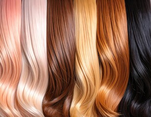 Fototapeta premium Wavy hair in various colors