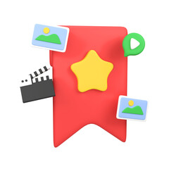 Add bookmark isolated 3d render icon illustration