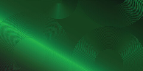 3D green techno abstract background overlap layer on dark space with glowing circle lines decoration. Modern graphic design element future style concept.Eps 10