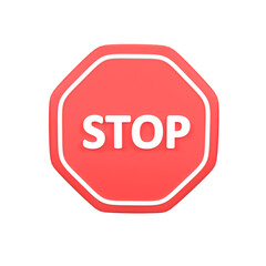Stop sign isolated 3d render icon illustration