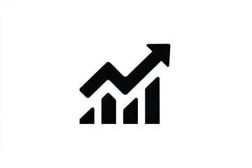 Simple black upward trending graph icon (2)