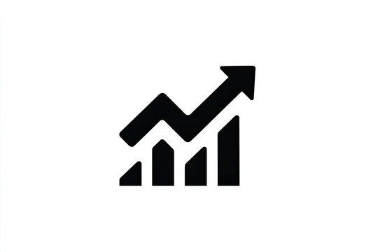 Simple black upward trending graph icon (2)