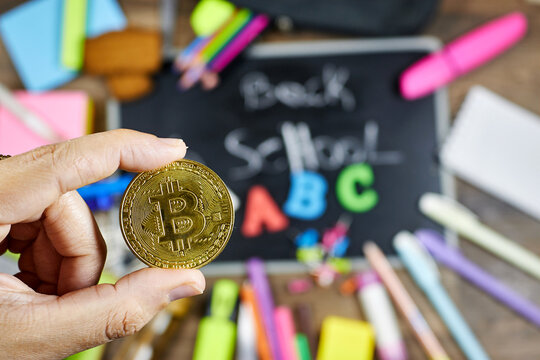 Bitcoin Representation in Educational Setting with School Supplies