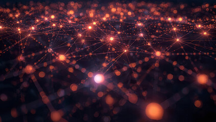 Abstract Glowing Network Connection