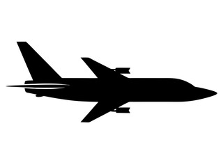 Aircraft silhouette vector,airplane icon illustration