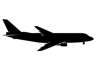 Aircraft silhouette vector,airplane icon illustration