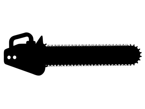 black chainsaw on white background clip art preview