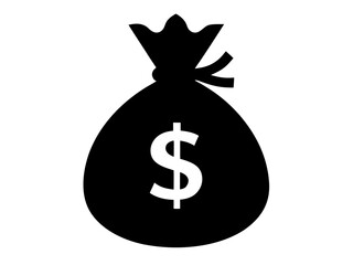 Money Bag Silhouette Vector, Money bag icon