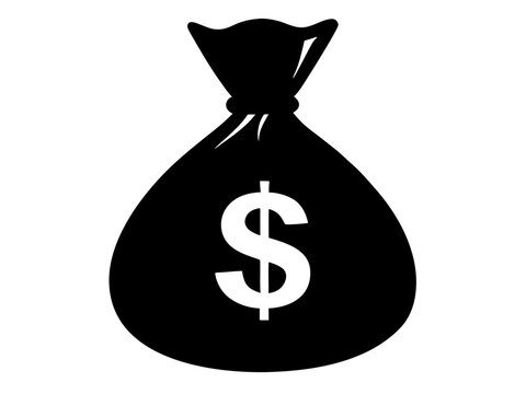 Money Bag Silhouette Vector, Money bag icon