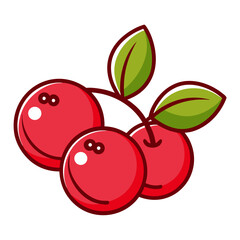 Obraz premium cranberry fruit line art on white background