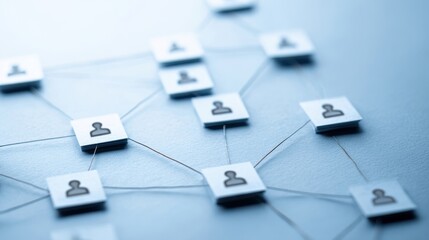 The network of digital connections represented by user profile icons and links.