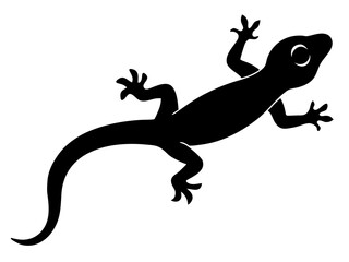 Naklejka premium gecko lizard black silhouette vector,Gecko animal