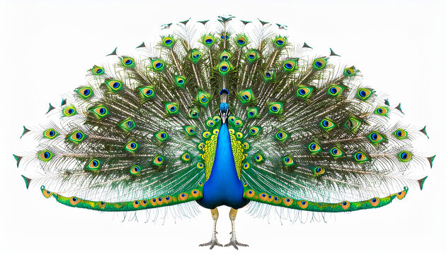 peacock with feathers