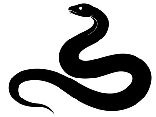 Snake silhouette vector illustration,Black Snake icon