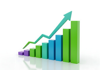 Visualizing Growth: A vibrant and dynamic graph illustrates a positive trend, ascending steadily with an upward arrow, symbolizing progress and the potential for success in various aspects.