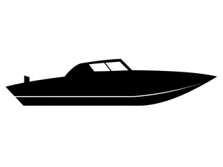 Speed boat silhouette vector,Speedboat icon