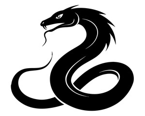 Snake silhouette vector illustration,Black Snake icon