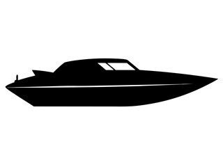 Speed boat silhouette vector,Speedboat icon