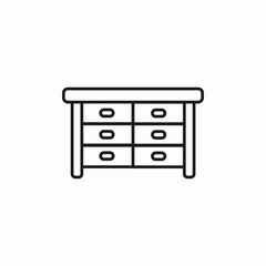 drawer cupboard icon sign vector