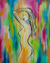 outline of a naked girl