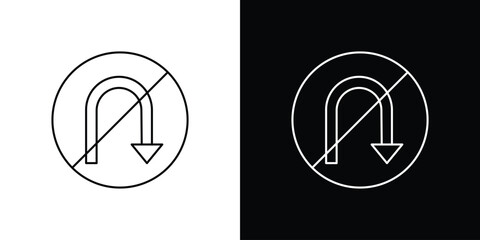 Obraz premium No u turn road sign