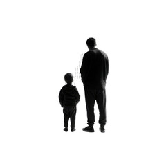 Father and Son Silhouetted, Watching the Future