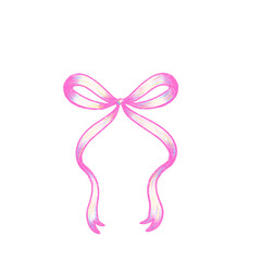Cute pastel pink ribbon tied as a bow.