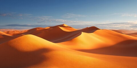 The Golden Dunes of a Majestic Desert Landscape at Sunset