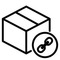 Linked Box Delivery Minimalist Icon in Black and White