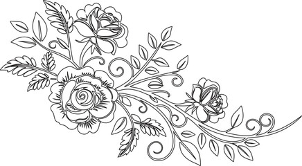 Ornamental rose border illustration for invitation card