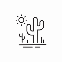 cactus desert icon sign vector