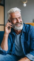 Technology and Daily Life Concept With Mature Man