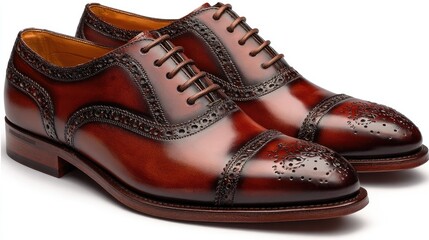 Pair of brown leather brogues