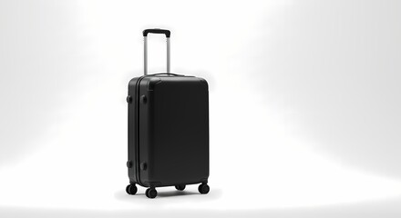 Sleek Black Suitcase Travel Luggage Product Photography
