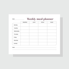 weekly meal planner, daily meal planner vector format