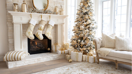 luxury living room with fireplace