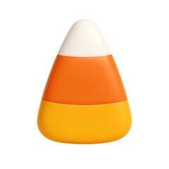 Single halloween candy corn treat isolated on transparent background