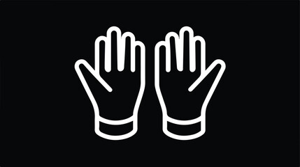 Obraz premium Two hands in protective gloves icon design against a plain dark background perfect for safety and healthcare content
