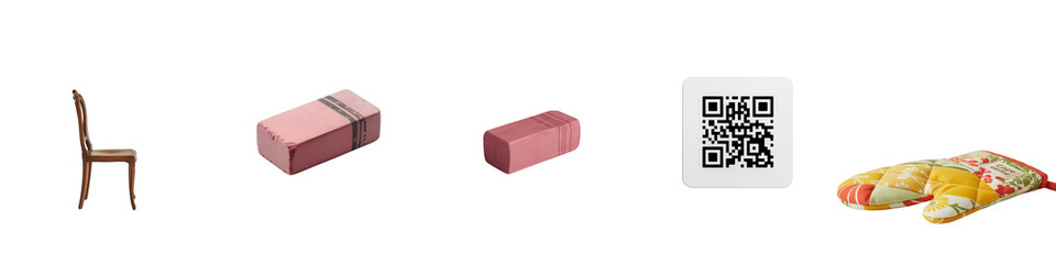 Collection of everyday objects isolated on transparent background