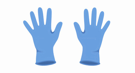Obraz premium Illustration of blue disposable medical gloves for protection and hygiene procedures