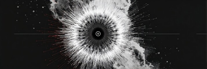 Abstract Black and White Dynamic Energy Burst