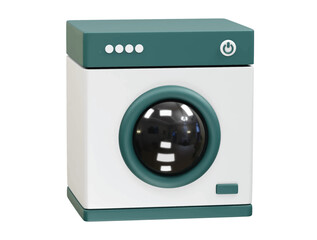 Smart Washing Machine icon 3d  rendering illustration