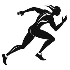 Vector silhouette of a runner