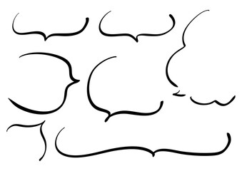 ペンの手描き吹き出しセット 黒