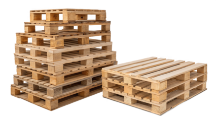 Stack of Wooden Euro Pallets for Cargo Transportation and Warehouse Storage Solutions Ensuring Safe Delivery and Efficient Logistics Management