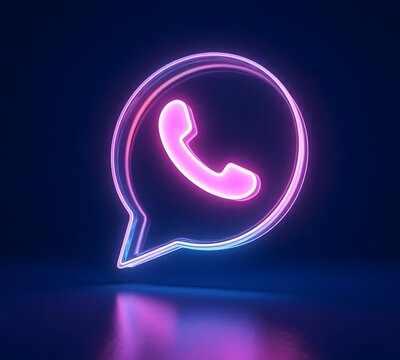 phone icon vector illustration 3d neon