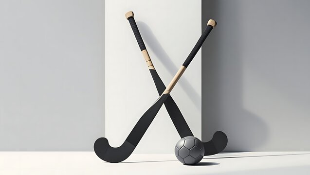 Field Hockey Equipment on a White Surface