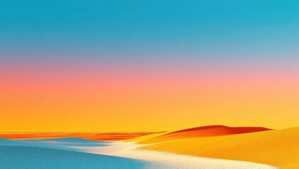 Desert landscape at vibrant sunset.  Soft, pastel hues