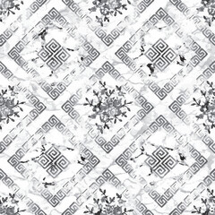 Obraz premium multi colored decorated hand drawn rendered traced embraided ornamental all over base background. repeat pattern geometrical texture border ethnic tribal creative design 