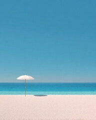 Empty beach under a bright, clear sky